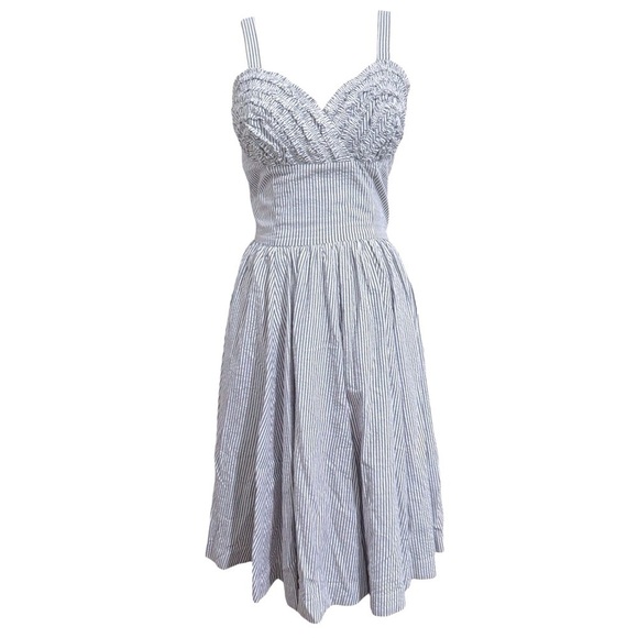 The Trashy Diva Apple Tart Dress Seersucker Ruffle Bust Size 4 Swing Dress - Picture 2 of 11